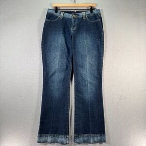 Vintage Fubu Flared Jeans Women 13-14 Blue Medium Wash Denim Flap Pocket Trendy